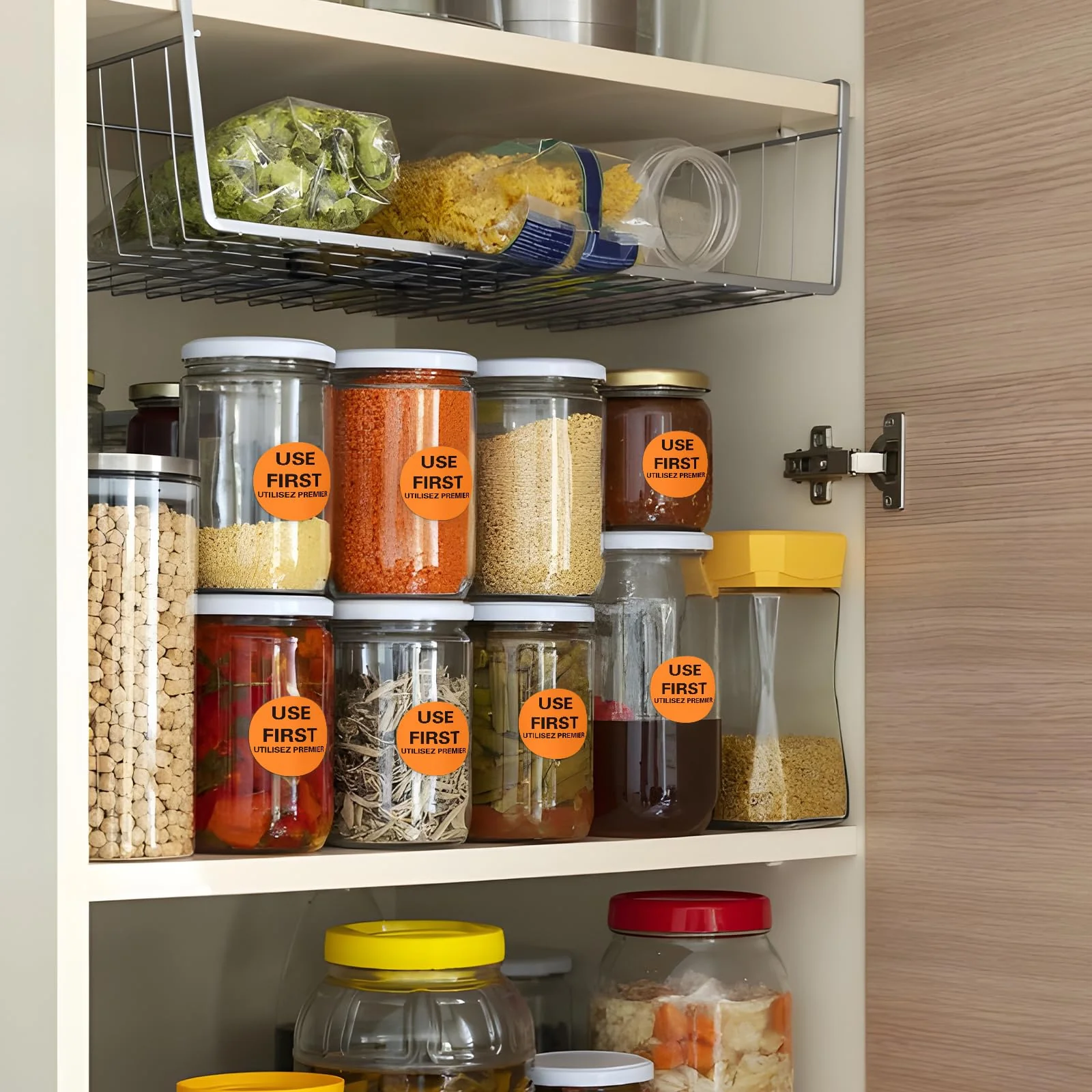 L LIKED 2000 Pcs Use First Circle Stickers 1.5 Inch Round Inventory Control Labels for Restaurant Food Service 4 Rolls (Orange) - Image 5