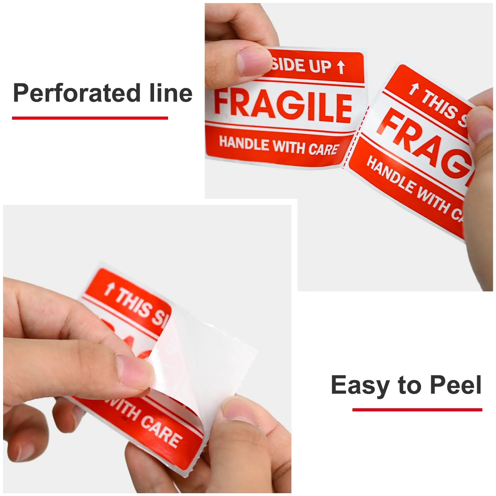 L LIKED 2"x 3" Fragile Stickers for Shipping and Moving,Strong Adhesive (Handle with Care,This Side Up) - Image 4