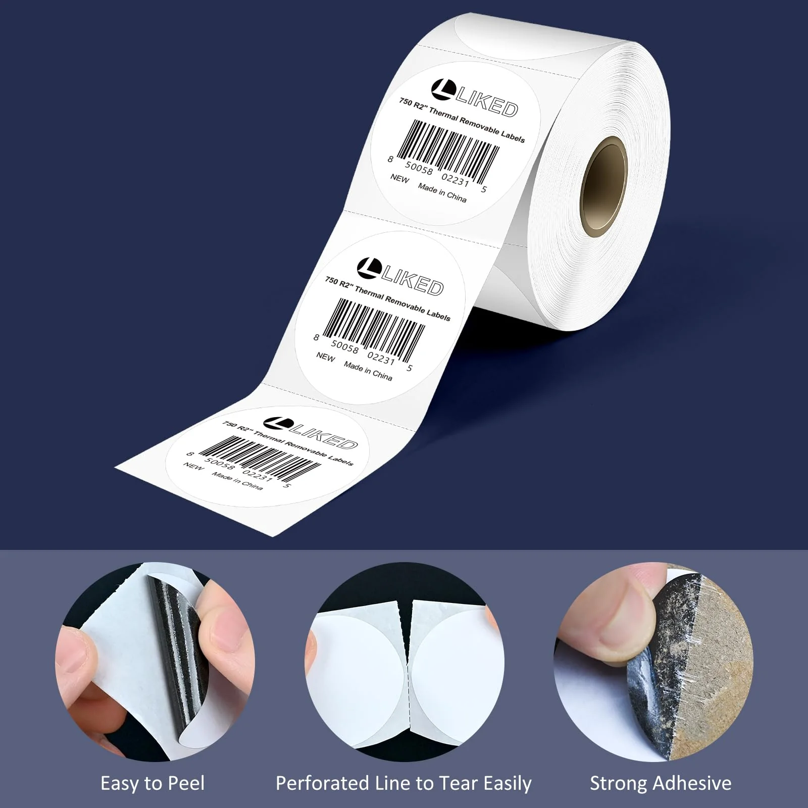 L LIKED 2"x2" 2"x1" Direct Square & 2" circle Thermal Labels for Block, Permanent Adhesive Barcode Adress Labels & Compatible with Rollo, Zebra and Other Desktop Printers - Image 3
