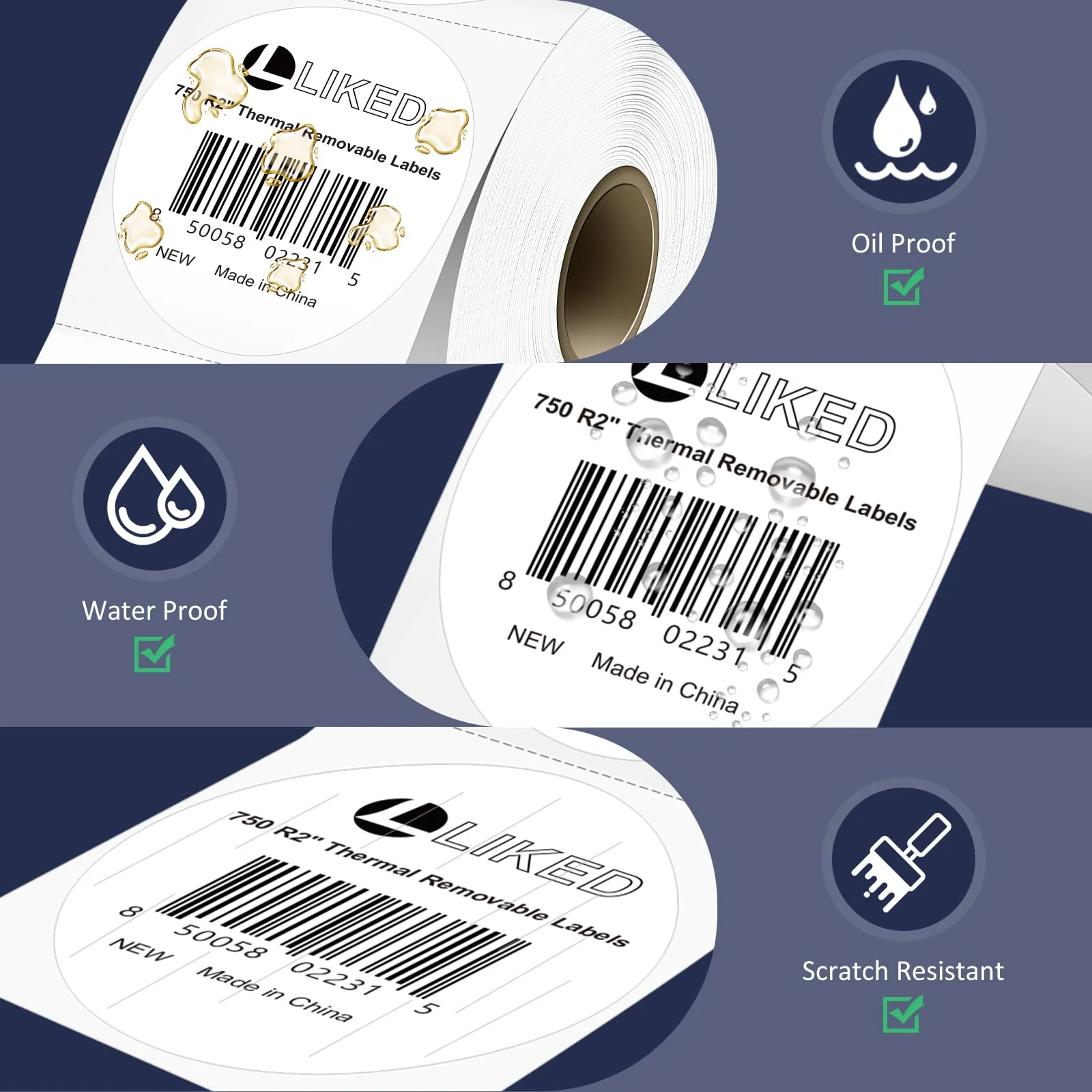 L LIKED 2"x2" 2"x1" Direct Square & 2" circle Thermal Labels for Block, Permanent Adhesive Barcode Adress Labels & Compatible with Rollo, Zebra and Other Desktop Printers - Image 4