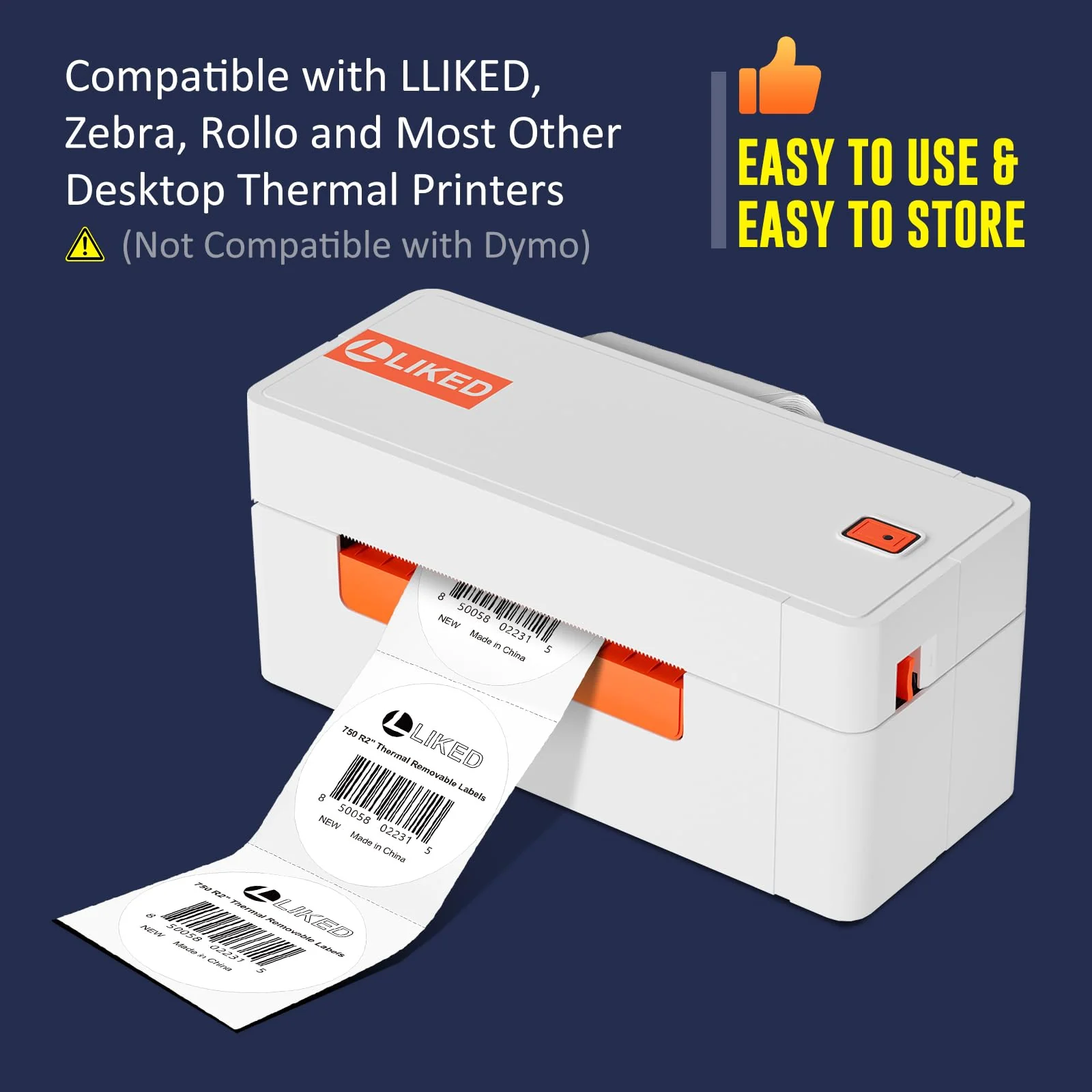 L LIKED 2"x2" 2"x1" Direct Square & 2" circle Thermal Labels for Block, Permanent Adhesive Barcode Adress Labels & Compatible with Rollo, Zebra and Other Desktop Printers - Image 6