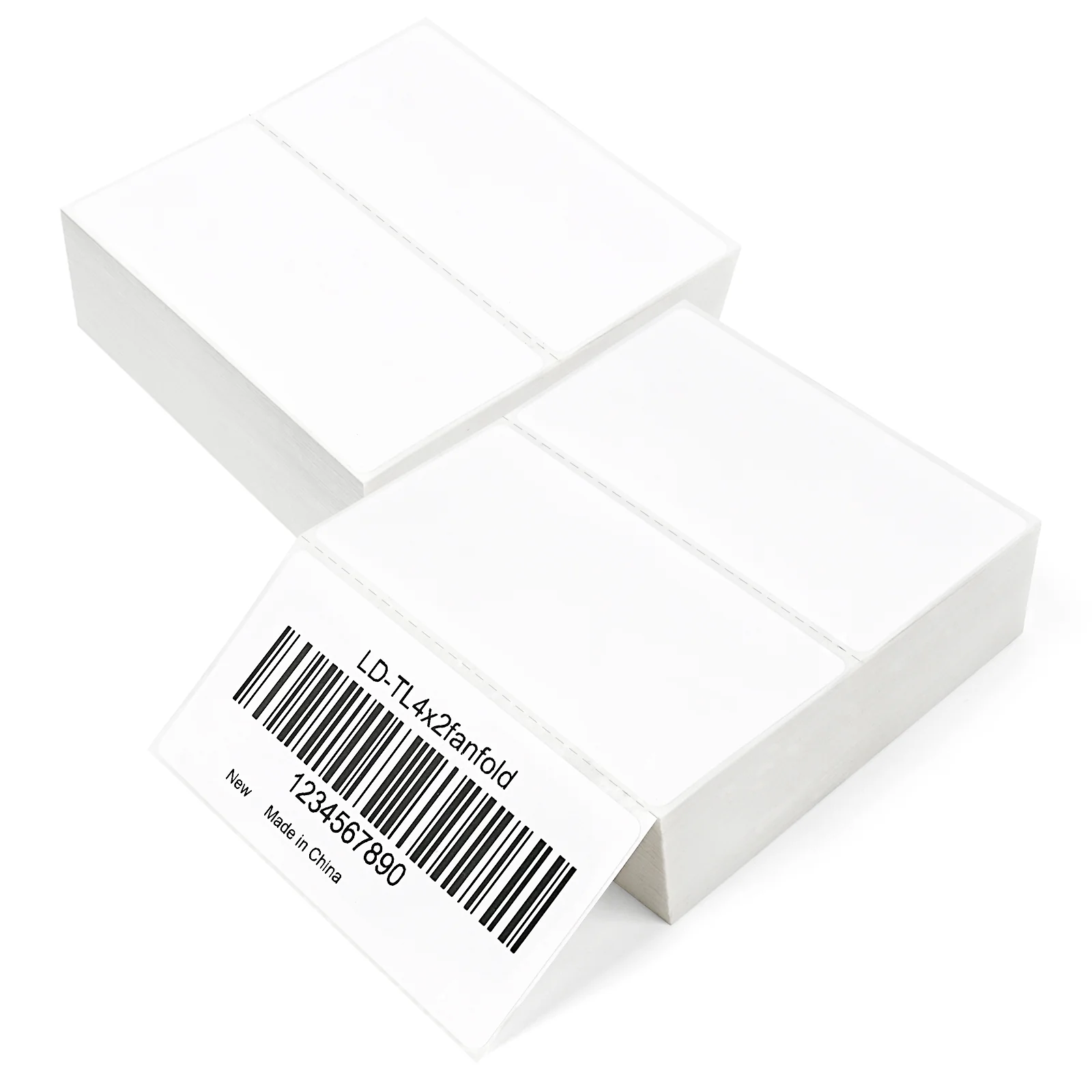 L LIKED 4" X 2" Fanfold Direct Thermal Labels - 500/1000 Total UPC and Shipping Labels Compatible with Zebra, Munbyn, and Rollo Thermal Printers - Image 7