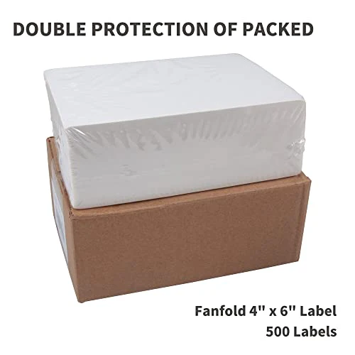L LIKED  Fanfold 4" x 6" Direct Thermal Labels, with Perforated line for Thermal Printers - Compatible Zebra & Rollo Printer (4" x 6" ) - Image 3