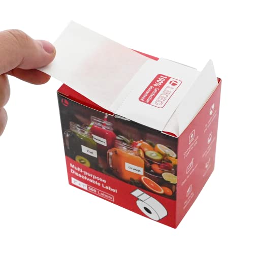 L LIKED 500 Stickers 2" x 1" White Dissolvable Food Labels for Containers -500 Labels/Roll - Image 6