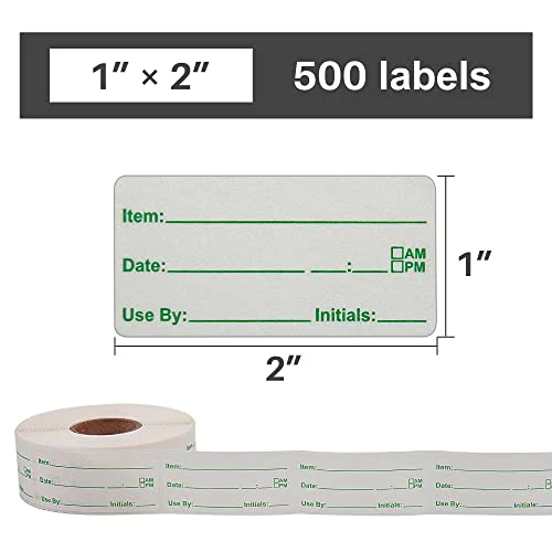 L LIKED 500 Stickers Use by 1 x 2 Inch Dissolvable Food Storage Labels for Containers Prep roll of 500 - Image 3