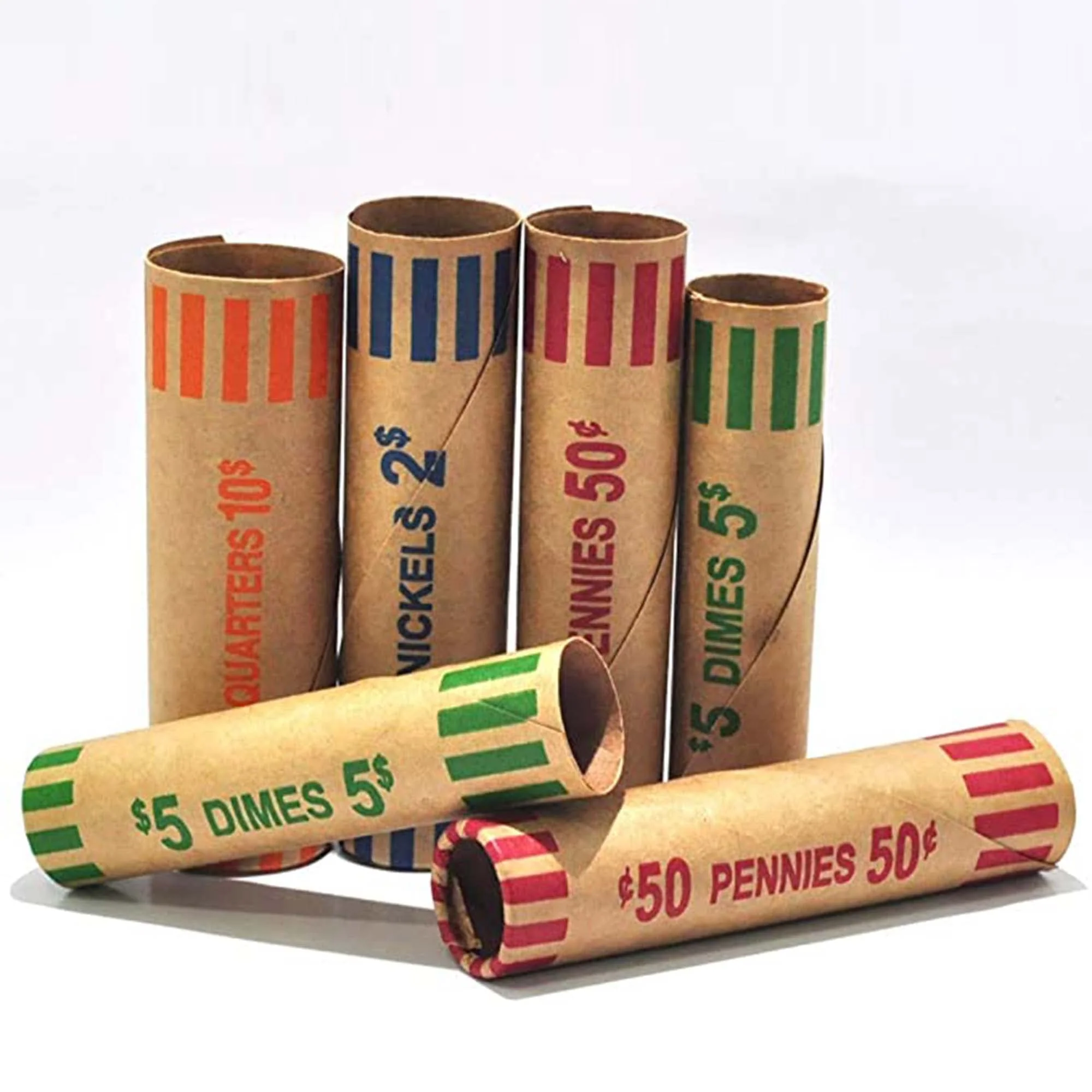 L LIKED Assorted Preformed Coin Wrappers, Quarters, Pennies, Nickels and Dimes - Image 3