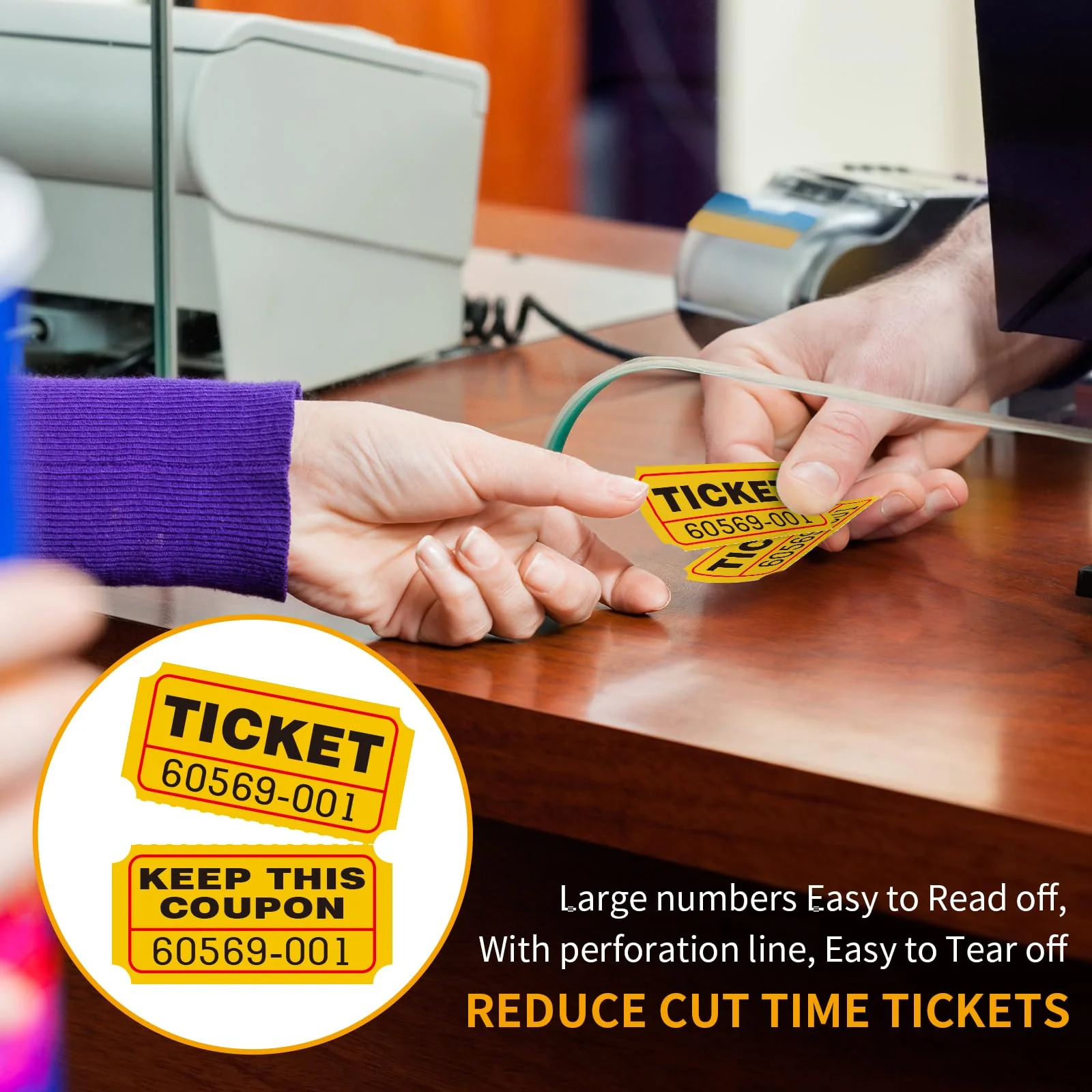 L LIKED 8000 Raffle Tickets 2" x 2" Raffle Tickets Consecutive Numbers for Events,Entry,Class Reward,Fundraiser & Prizes-1000 Tickets Per Roll,8 Rolls - Image 3