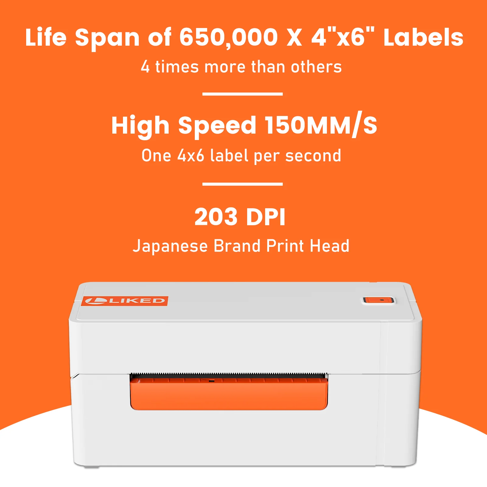 L LIKED Bluetooth Thermal Label Printer, 4x6 Shipping Label Printer, Support Android, iPhone and Windows, Widely Used for Amazon, Ebay, UPS etc (LP46 White) - Image 3