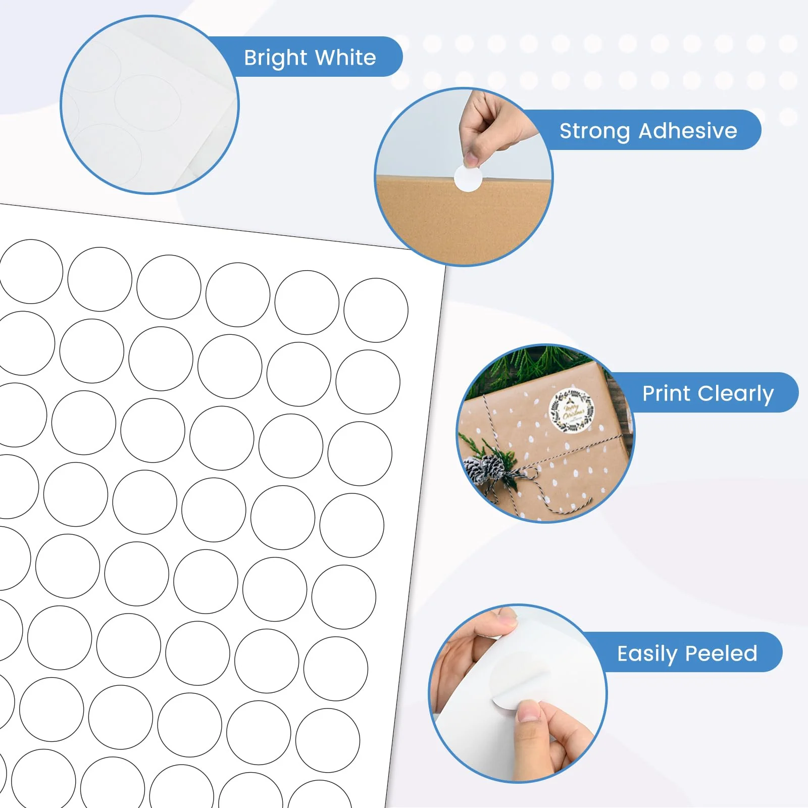 L LIKED Printable Round Labels,Matte White - Image 3