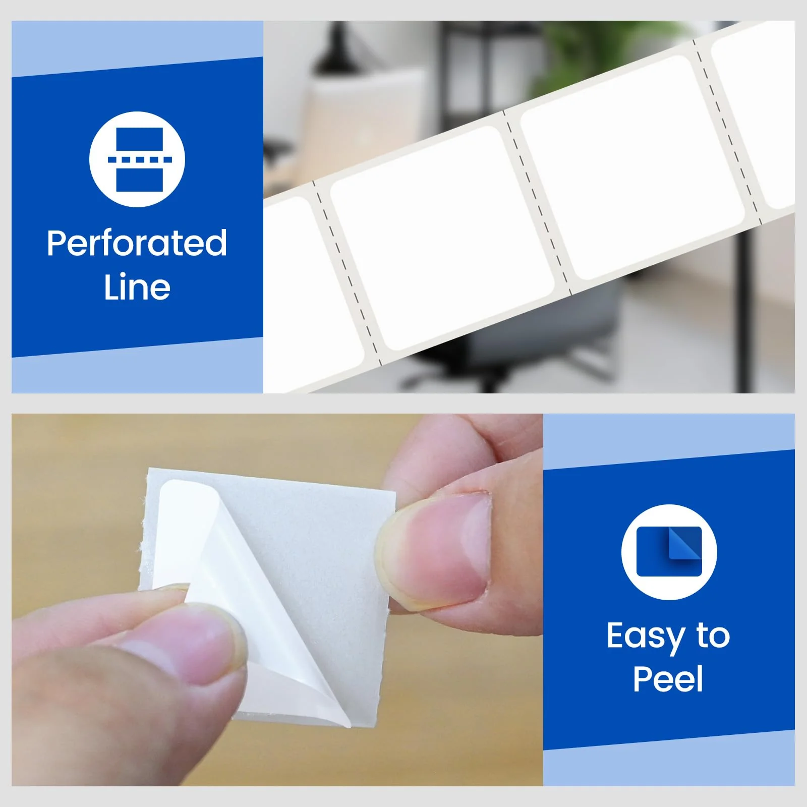 L LIKED Removable Direct Thermal Labels with Perforated Lines, Water and Oil Resistant, Compatible with Rollo, Zebra Desktop Printers and More - Image 4