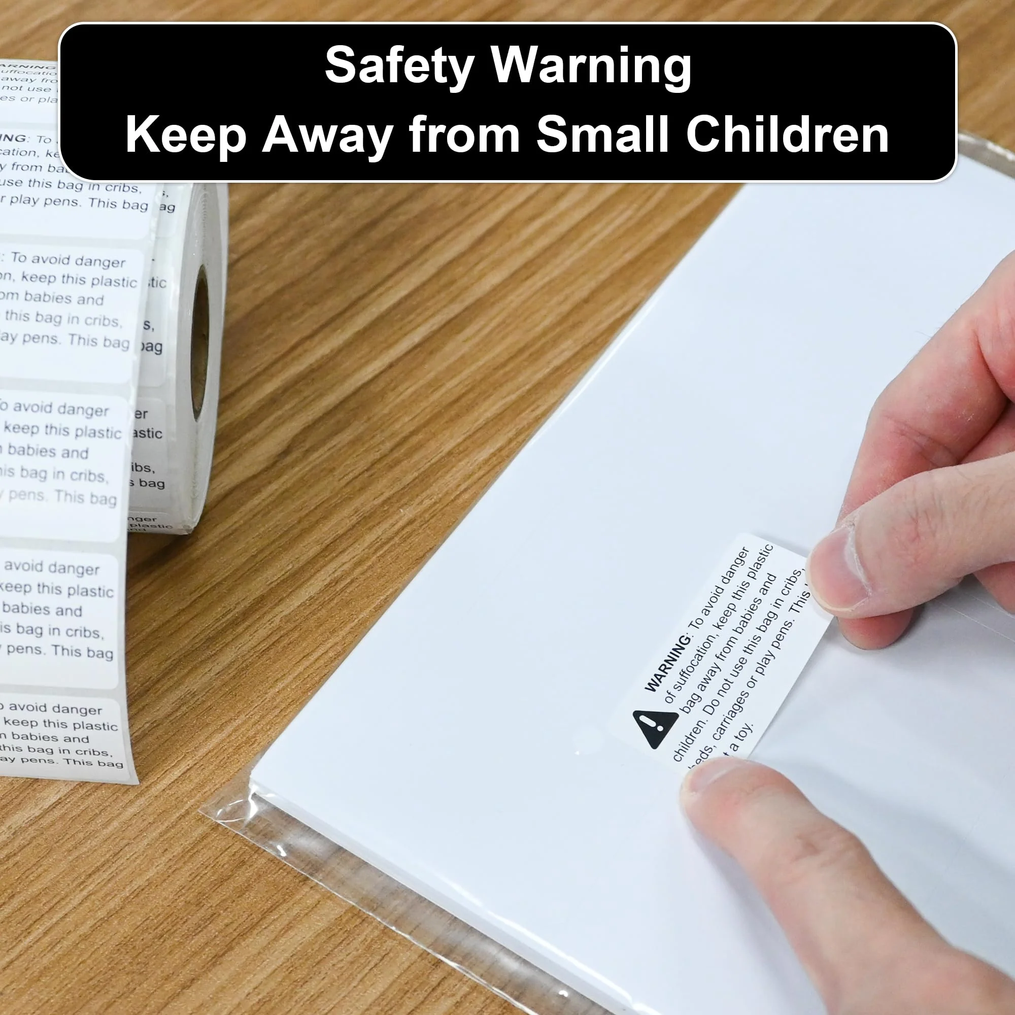 L LIKED Warning - Risk of Suffocation FBA-Approved 2" x 1" Pre-Printed Labels/Stickers for Shipping (1000 Labels per Roll) - Image 6